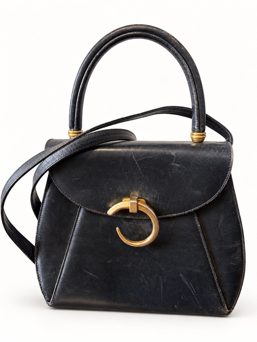 Vintage Giorgio Corsini Firenze Black Leather Handbag – Made in Italy
